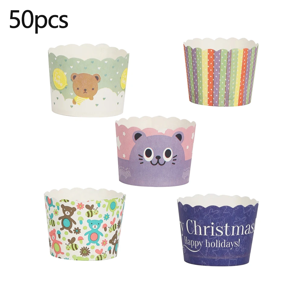 

50Pcs Muffins Cup Paper Cupcake Wrappers Baking Cups Cases Muffin Boxes Cake Cup DIY Cake Tools Kitchen Baking Supplies