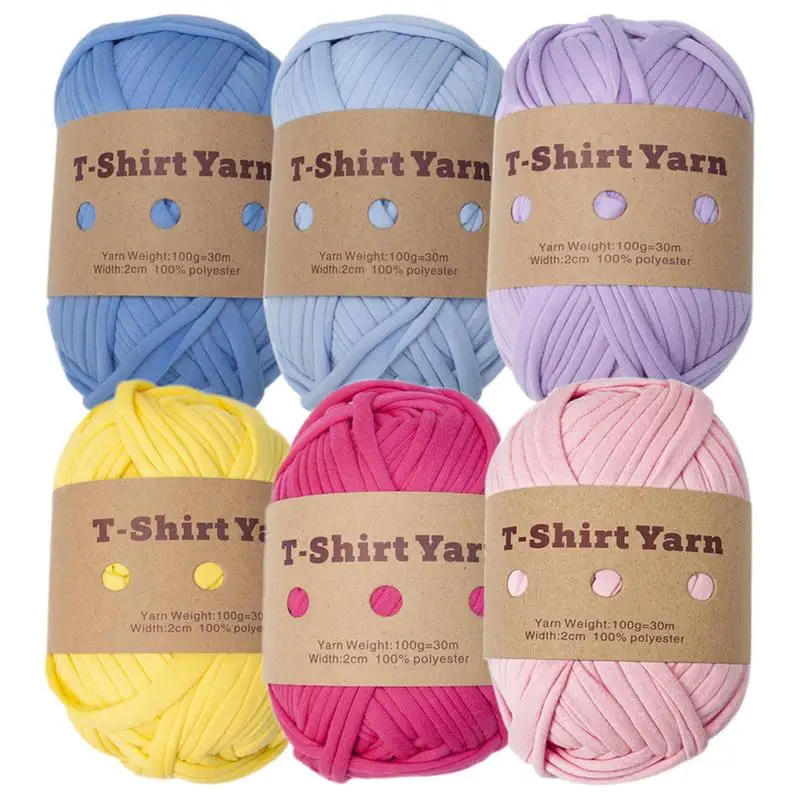 

Yarn For Knitting Polyester Knitting And Crochet Yarn 6 Assorted Colors 6pcs Slightly Elastic And Washable Hand-Knitted Supply