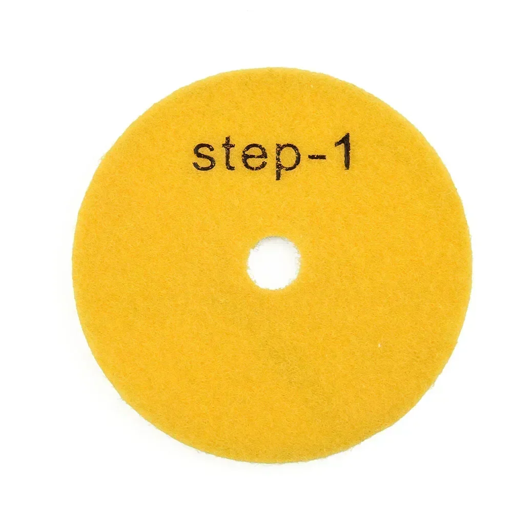 

1 шт., 4 дюйма, 100 мм, сухие/влажные алмазные 3-ступенчатые полировальные подушечки для гранита, бетона, мрамора, полировки, набор шлифовальных дисков, электроинструменты