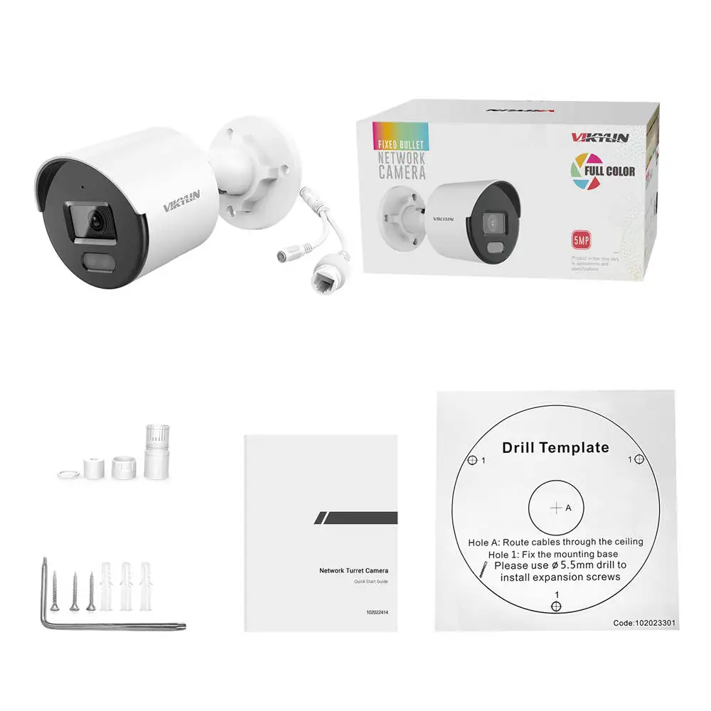 Сетевая камера 5MP ColorVu Fixed Bullet Poe VK057 встроенный микрофон SD-карта наружная ip-камера