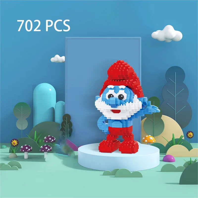 Smurfs Balody аниме мини-блоки самоблокирующиеся кирпичи строительные игрушки для
