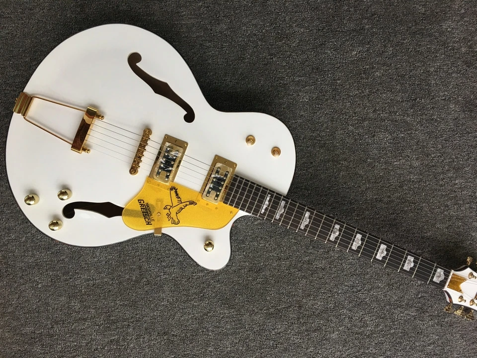 

Custom jazz guitar double f-hole hollow body mahogany fingerboard vibrato system guitar