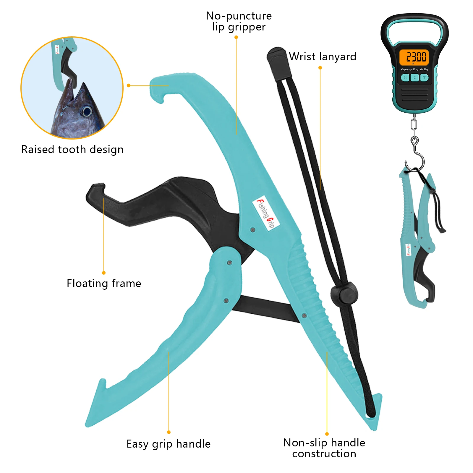 Цифровые водонепроницаемые рыболовные Весы с зажимом для губ линейка 110lb/50 кг