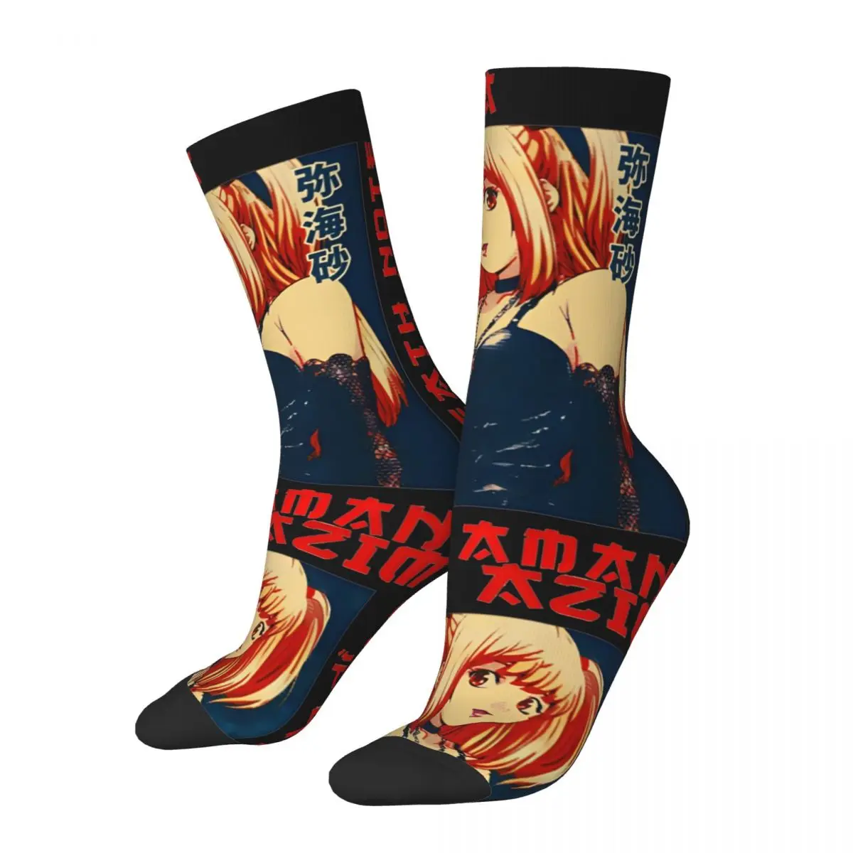 Female Male Sexy Misa Amane Death Note Socks Cotton Funny Happy Socks Hip Hop Merch Middle TubeSocks Best Gift