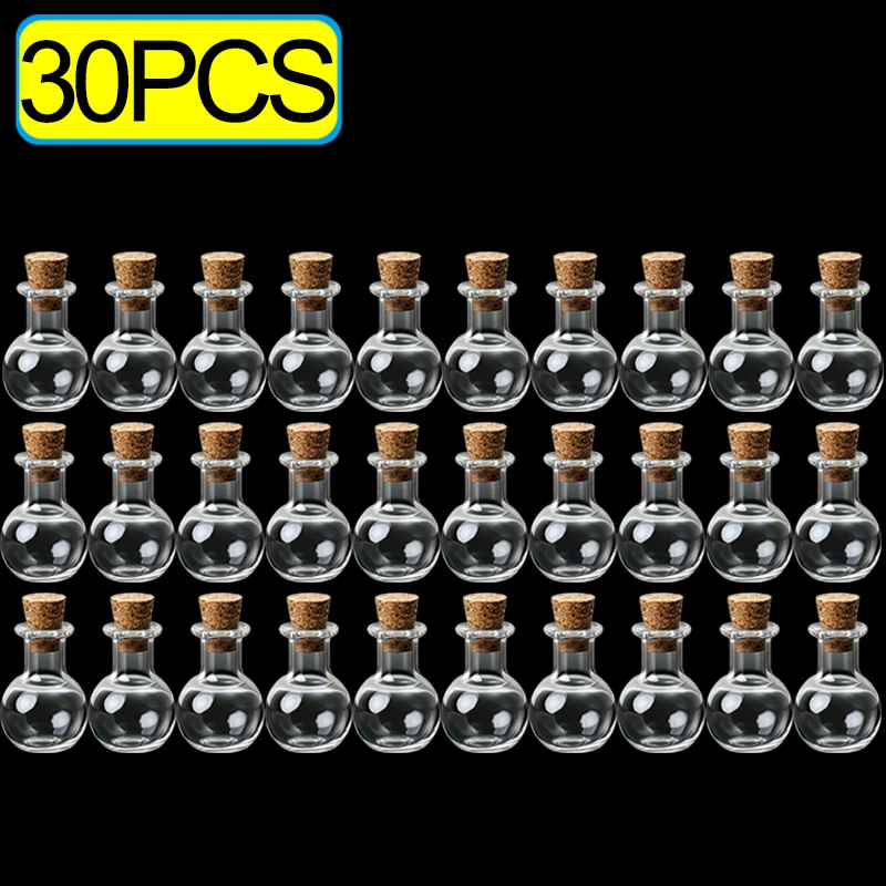 Мини стеклянные бутылочки с пробками