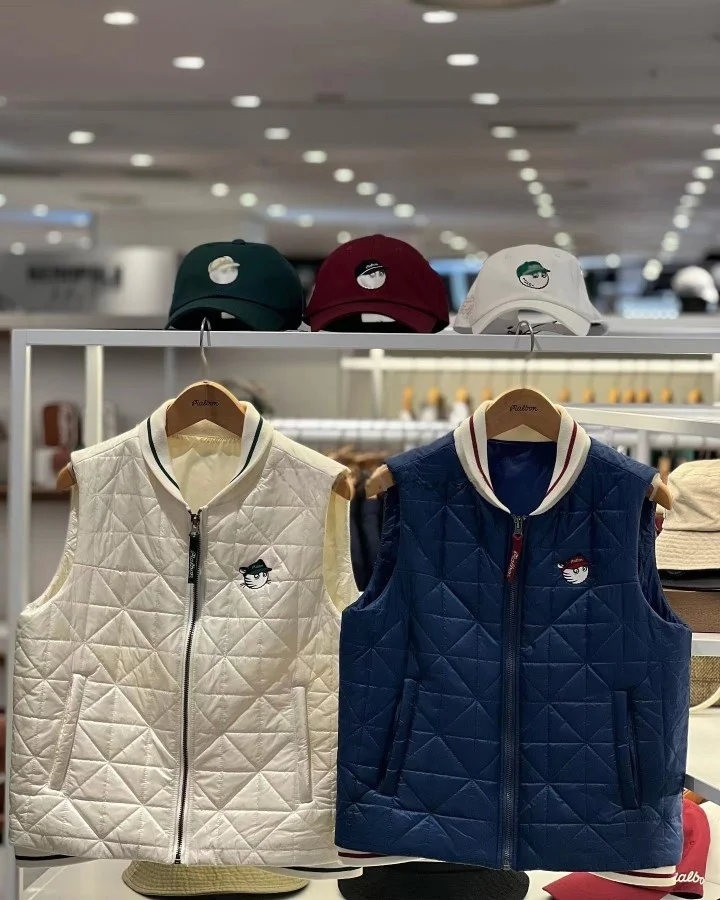 

Korea original golf clothing ladies down cotton vest ball clothing Tiger embossed warm vest
