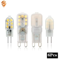 6pcslot g4 g9 led light ac110v 220v 12v bulb smd2835 spotlight for crystal chandelier replace halogen lamp 360 degree lighting