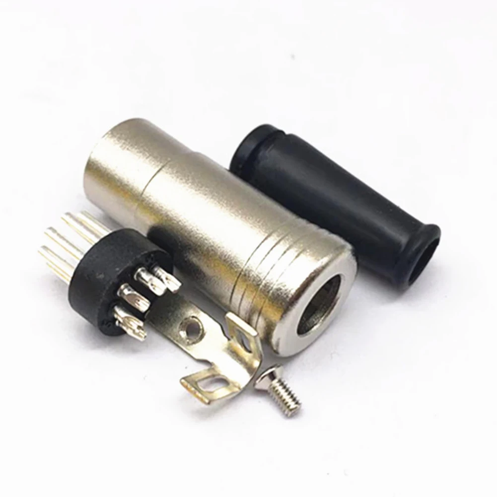 

5Pin Audio Adapter DIN Plug Male Midi Connector Cable Lead Male Inline Plug With Heavy Duty Cable Clamp Silver Plated Contacts