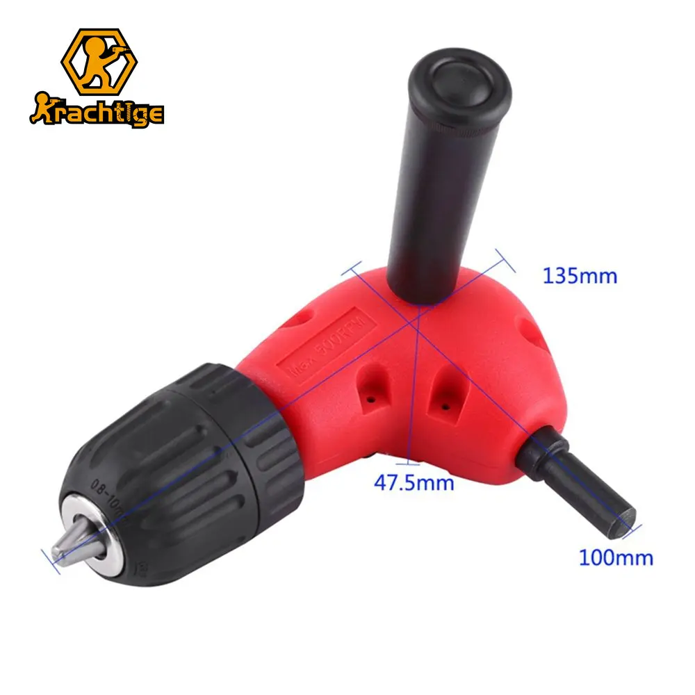 Krachtige Right Angle Drill 90 Degree Conversion Angle Head Without Keys Can Hold Triangular Round Hexagonal Handle