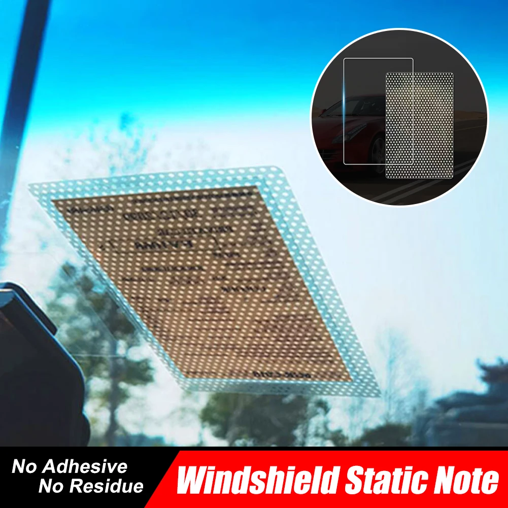 

11cmx17cm Car Windshield Sticky Note Double-Sided Static Cling Sticky Note Self-Adhesive PVC Sticker Auto Interior Accessories