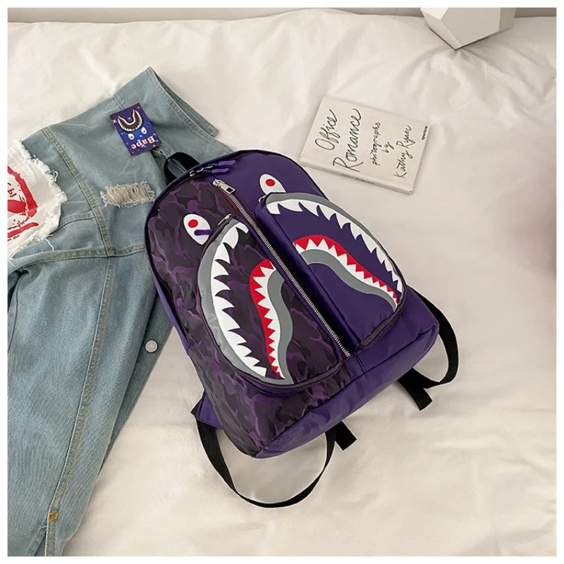 Xiaomi 2023 New Shark Printing Backpack Street Trend Backpack Waterproof Large Capacity Cartoon Student Schoolbag Gift