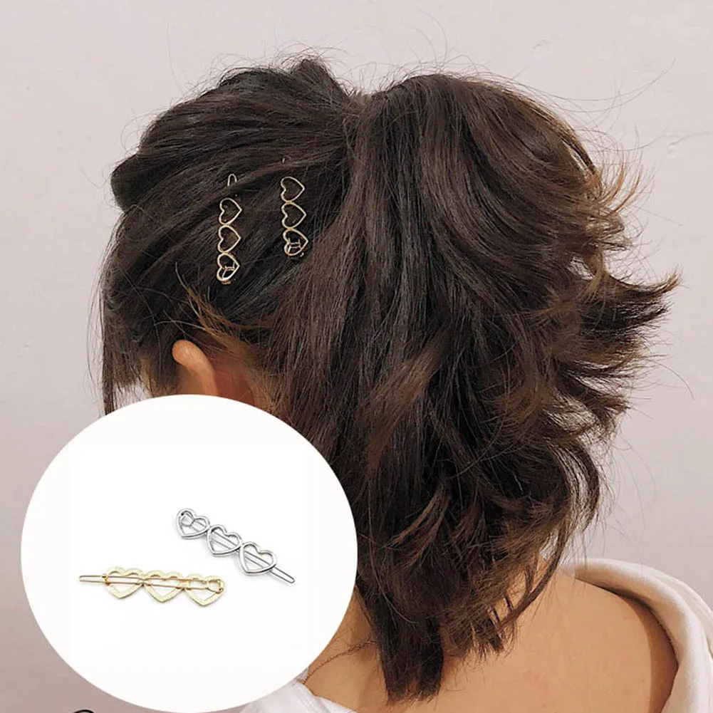 

Korean Style Hollow Love Heart Hairpin Barrettes Sweet Hair Clips For Woman Girl Fashion Hair Accessories Styling Tools