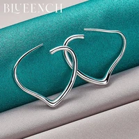 blueench 925 sterling silver heart peach simple earrings for women engagement wedding party glamour jewelry