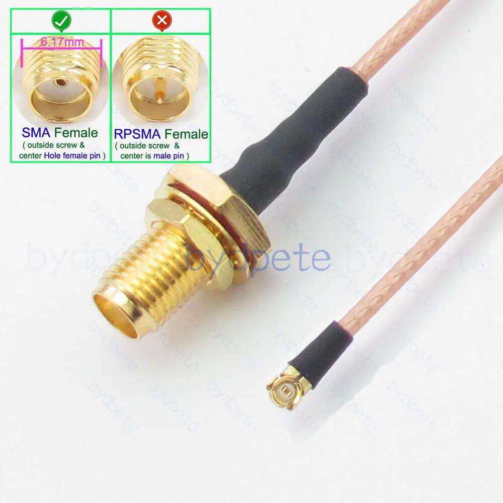 

Водонепроницаемый коаксиальный кабель RG178 Bydpete UFL-SMA 0-6 ГГц 50 Ом