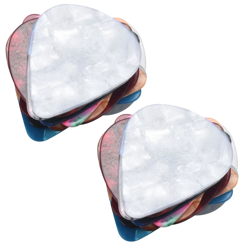 

40Pcs Colorful Celluloid Thin Guitar Picks 0.46Mm / 0.71Mm Color Random