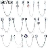 cadena seguridad plata de ley 925 fits original pandora bracelet women silver 925 diy pendant beads jewelry sterling silver 925