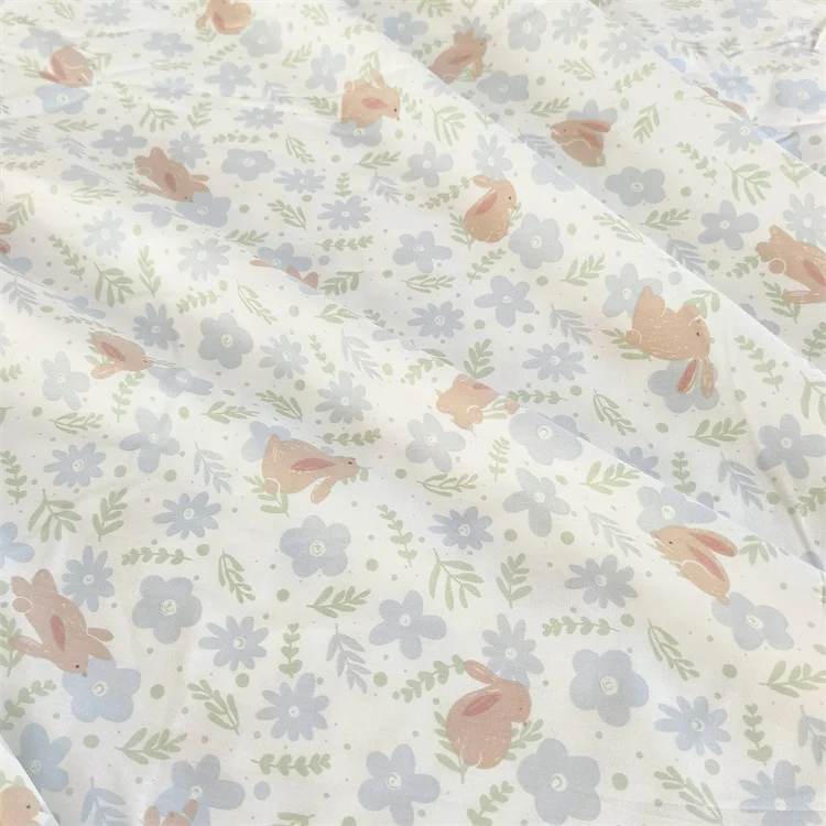 235x50 см хлопковая саржевая ткань с цветочным принтом кролика постельное белье