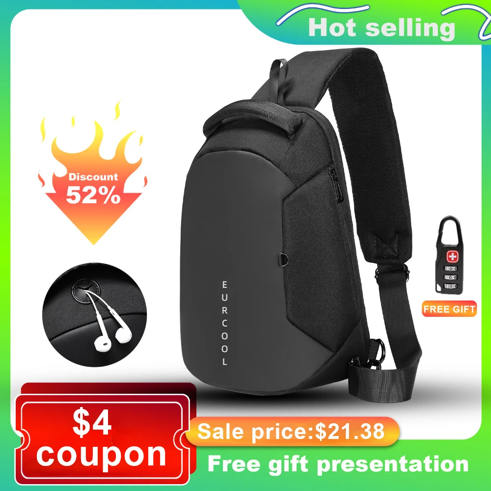 New Multifunction Crossbody Bag For Men Waterproof Chest Bag Oxford PU Leather Shoulder Bag College Male Mini Sling Bags Bolsas