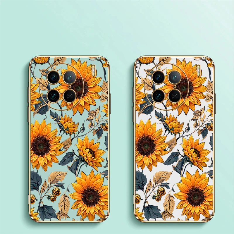 Colorful Flowers Luxury Plating Phone Case For Vivo T1 Pro U1 U3 U3X U10 U20 Silicone Soft Pattern Shockproof Back Cover Fundas