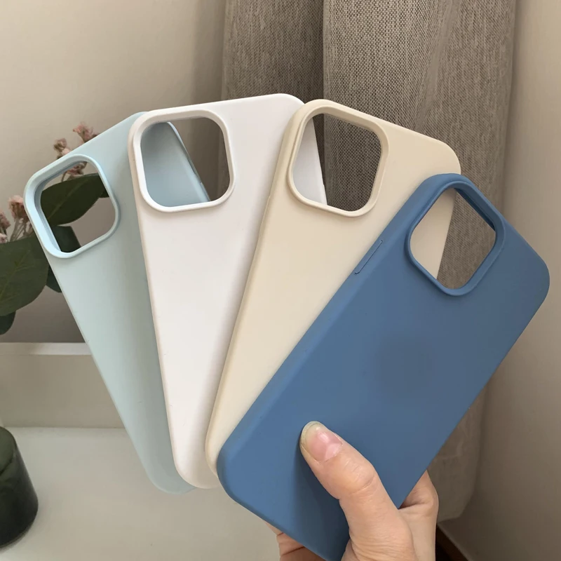 

Liquid Silicone case for iphone 11 12 pro max Case Camera Protective soft full cover on for iPhone 11 12 mini case bumper