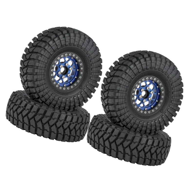 

4 шт., 110 мм, 1,9 дюйма, набор шин для обода колеса для радиоуправляемого гусеничного автомобиля 1/10 Traxxas TRX4 RC4WD D90 Axial SCX10 II III Redcat,3 синего цвета