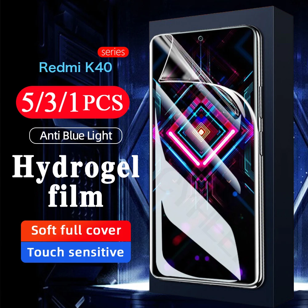 

5/3/1Pcs 9D For Redmi k30i k30s k30 Ultra k40s k40 pro plus k50 Gaming k50i hydrogel film screen protector Not Glass full cover