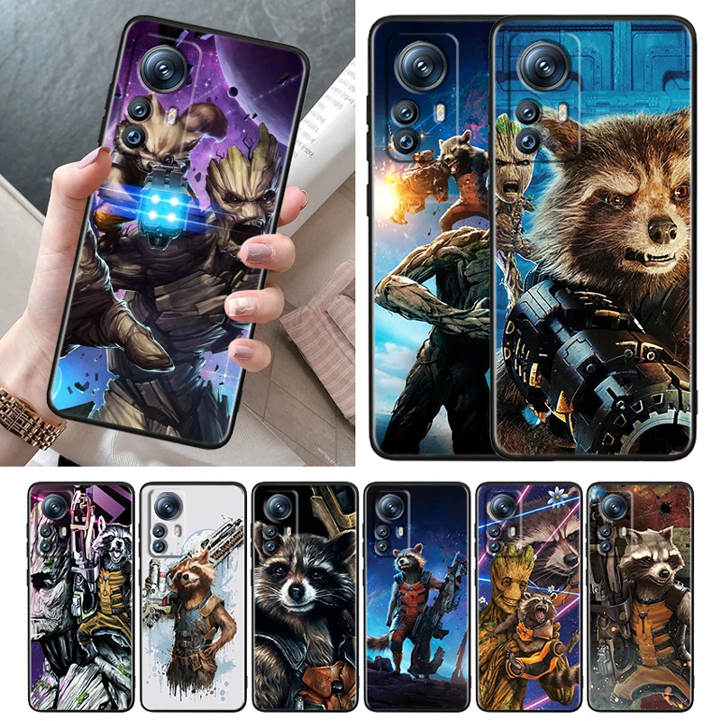 

Rocket Raccoon Marvel Soft Black Phone Case For Xiaomi Mi 12T 12S 12X 12 11 11T 11i 10T 10 9 Pro Lite Ultra 5G Cover Shell Funda