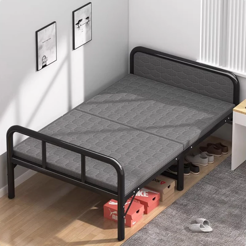 

Modern Metal Beds Space Saving Minimalist Nordic Adults Cheap Beds Foldable Single Cama Dobravel Portatil Furnitures For Bedroom