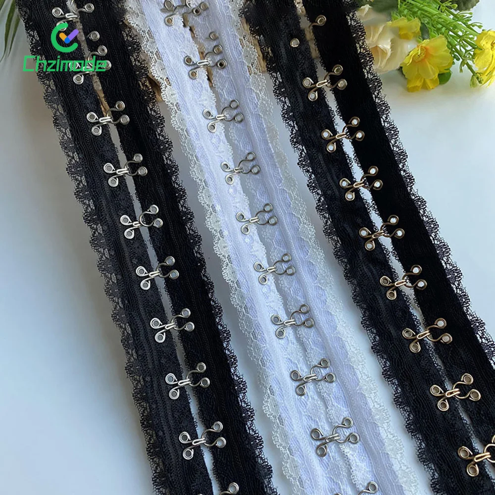 

2 Yards Lace Buckle Webbing Black Fly Button Breasted Webbings Clothing Accessories Sewing Crafts Wedding Dress Decoration