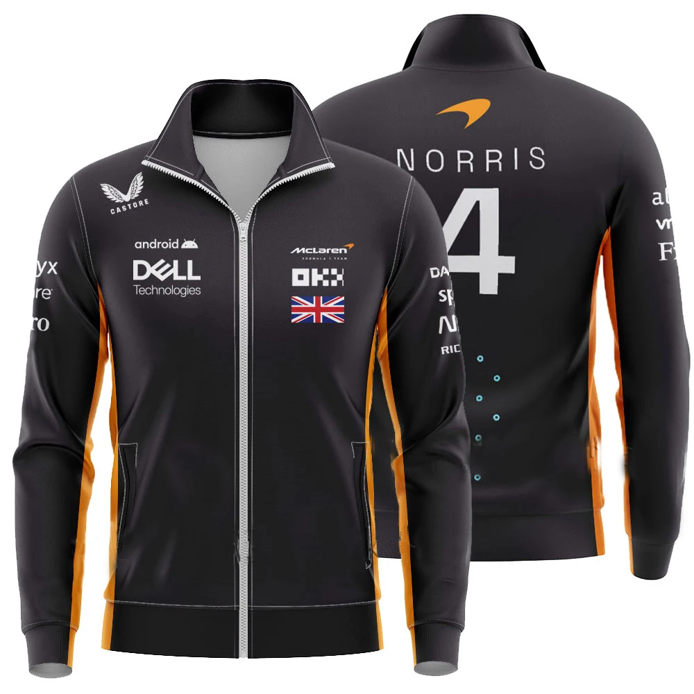 

2023 New Season F1 McLaren Racing Team Lando Norris Men Zipper Jackets Coat Spring Autumn Sweatshirt Oversized Women Tops
