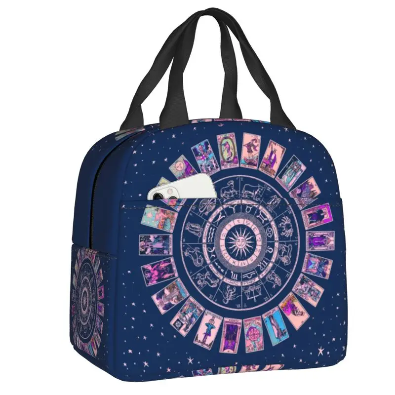 

Pastel Goth Zodiac Astrology Chart Insulated Lunch Bag Witch Major Arcana Tarot Waterproof Thermal Cooler Bento Box Children