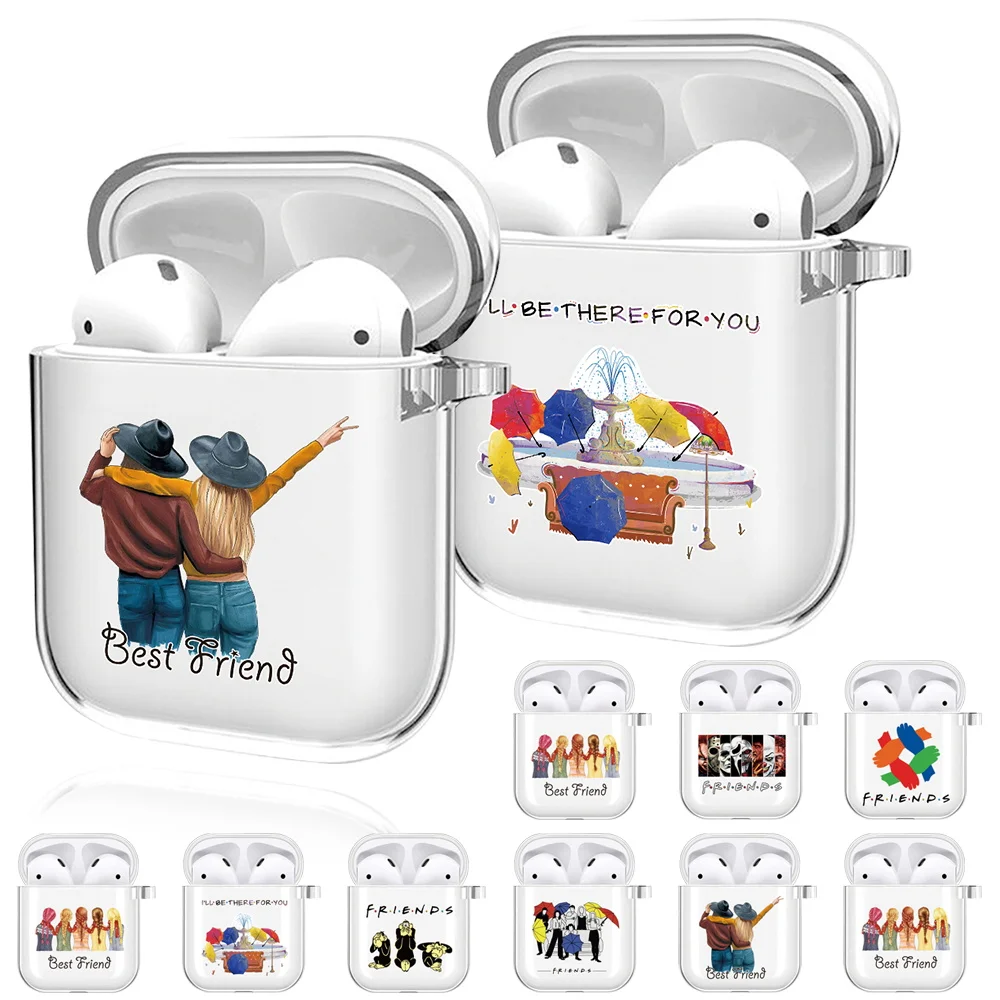 

Soft Silicone Cases for Apple AirPods 1/2 Generation Earphone Case Wireless Charging Box Bags Friends Print Earphone Accessories