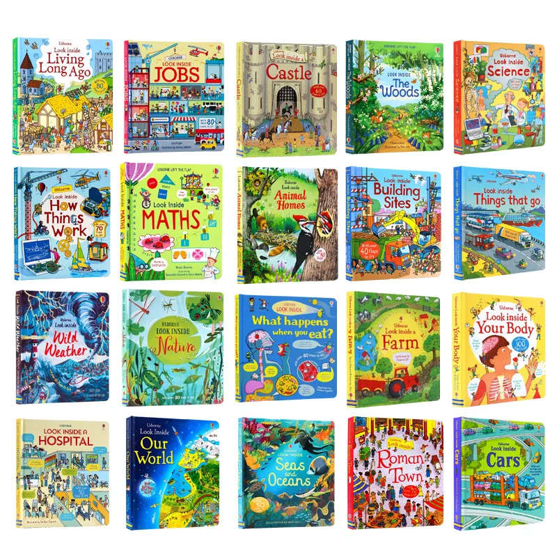 Random 19 Books Usborne Lift-the-Flap Questions and Answers Parent-child Interaction Education Book Child's Birthday Kid's Gifts