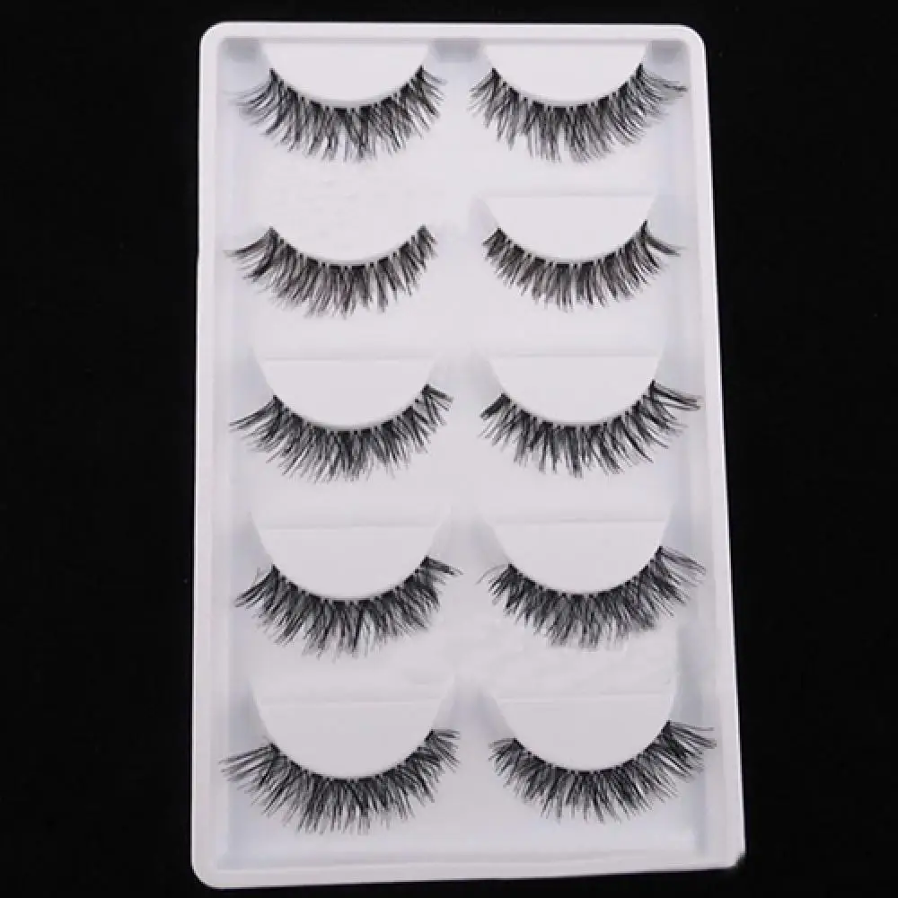

Wholesale & Dropshipping !5 Pairs/Lot Black Cross False Eyelash Soft Long Makeup Eye Lashes Extensions