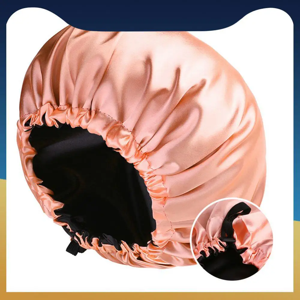 

Круглая Шапка, двусторонняя атласная шапка, новая Кепка из искусственного шелка, головной убор, 2023, кепка для сна, Женская атласная шапка, шелковая регулируемая