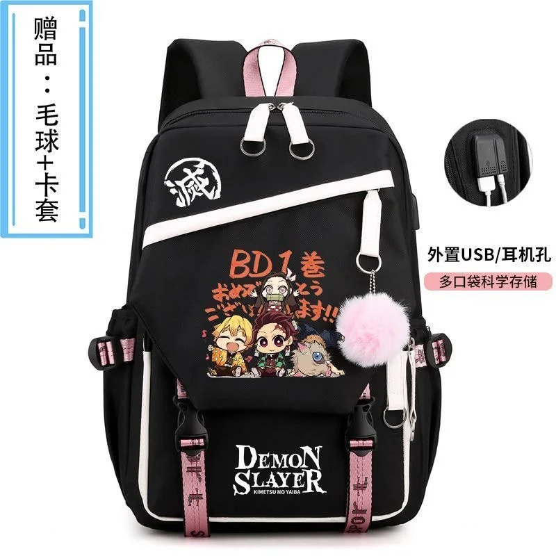 Рюкзак мужской/женский с USB-портом для зарядки и принтом