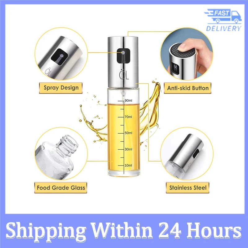 

New BBQ Kitchen Oil Bottle with Scale Glass Oil Vinegar Soy Sauce Spray Bottle Seasoning Seasoning Dispenser 2022