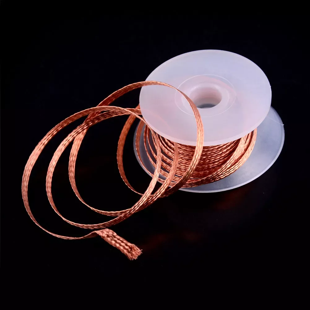 

1.5m Length Copper Welding Wire 1.5mm 2.5mm 3.5mm Braid Welding Solder Remover Wick Wire Lead Cord 2% Flux for BGA Repair Tool