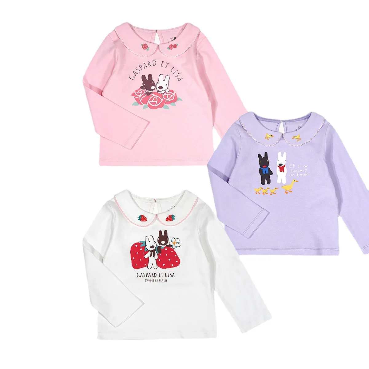 

Блузка детская с длинным рукавом и кукольным воротником