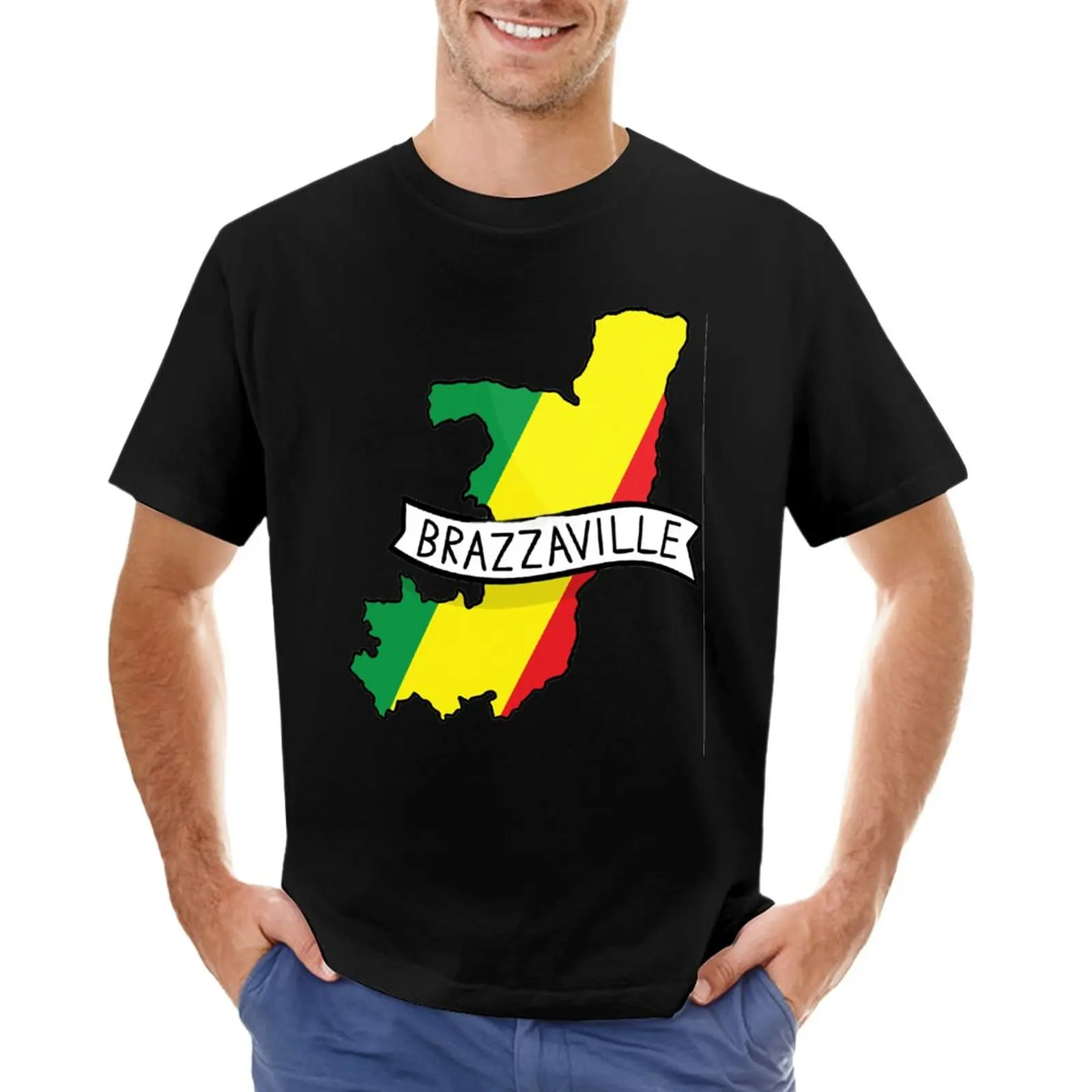 Винтажные футболки для фитнеса с флагом Конго