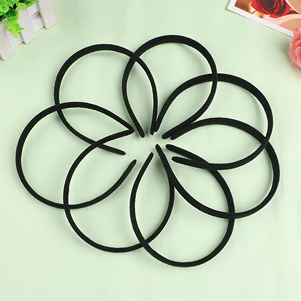 

20 Pcs Cloth Plastic Headwaer Candy Color Hair Satin Hair Band Headband Hair Accessories(Black)