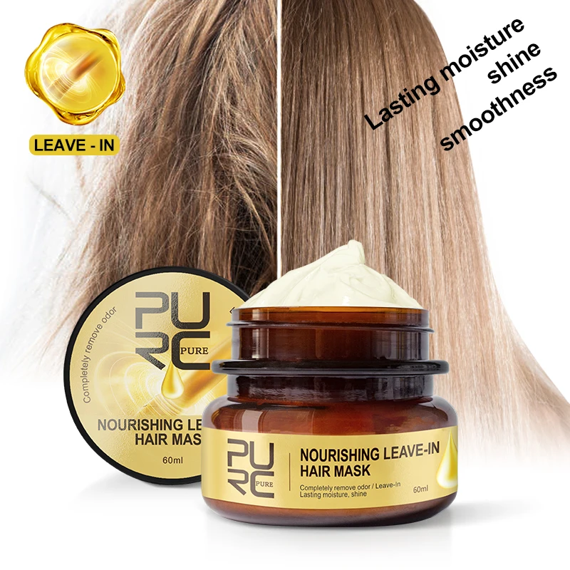 

PURC Nourishing Leave-In Hair Mask Completely remove odor Lasting moisture shine Hair Treatment 60g Dropshipping