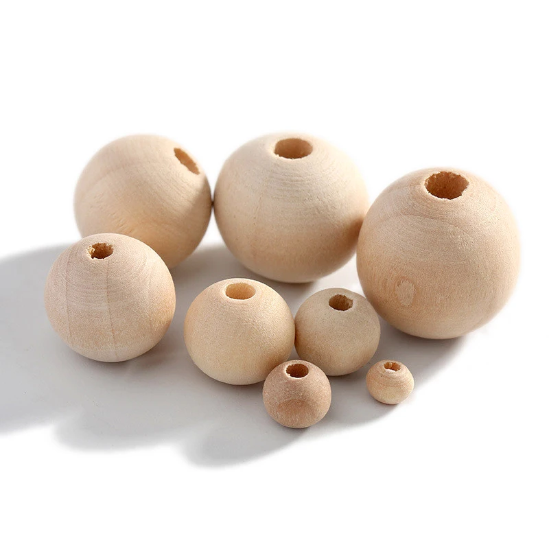

2pcs 40mm Natural Wooden Beads for Crafts, Round Spacer Unfinished Loose Wood Beads for DIY Craft Jewellery Making, Garland