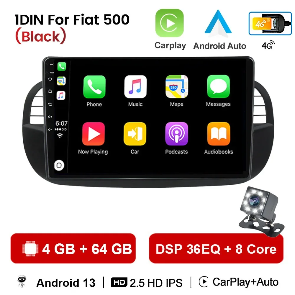 

Автомагнитола на Android 13 для FIAT 500, Abarth 2007-2015, мультимедийный плеер, стерео, автоаудио, GPS-навигация, DVD, видео, Carplay, IPS