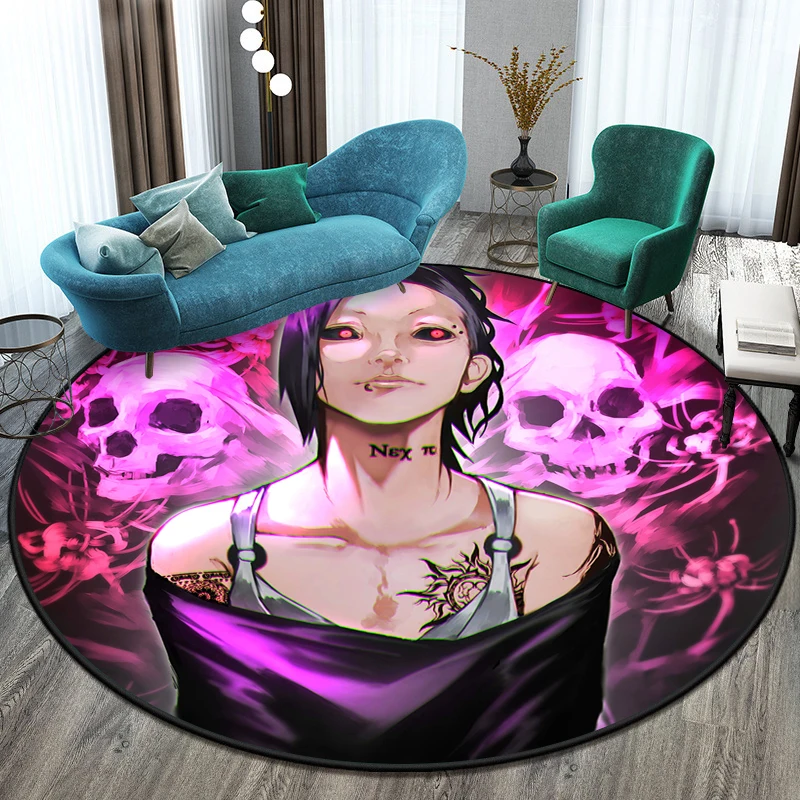 3D cartoon Tokyo Ghoul round carpet floor mat living room rug room decor gifts washroom floor pet mat area rug Picnic yoga mat