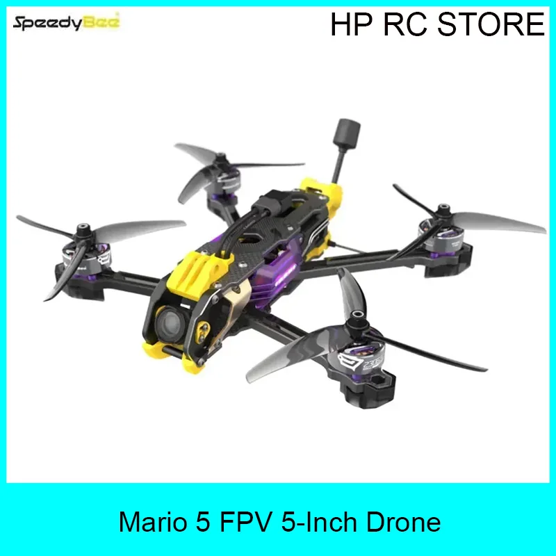 Дрон SpeedyBee Mario 5 FPV 5-дюймовый с 6S-Lipo, Air Unit Pro, DCXH O4, мотором 2306.5 Pro 1880KV, стеком F405 V4 55A, Bee Storm RC (art.: 3920dbc038bec) - 3920dbc038bec