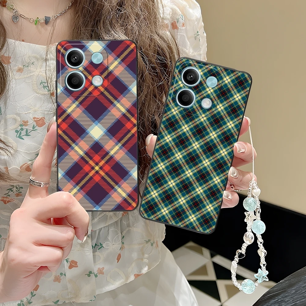 Чехол для мобильного телефона с решетчатой текстурой Xiaomi POCO M6 M5 M4 M3 X6 X5 X4 X3 F6 F5 F4 F3 F2