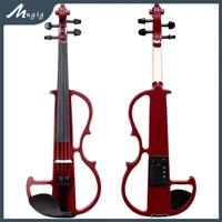 silent practice electric violin 44 size fiddle full size solidwood strings bridge preamp vt control cable lead free bow case