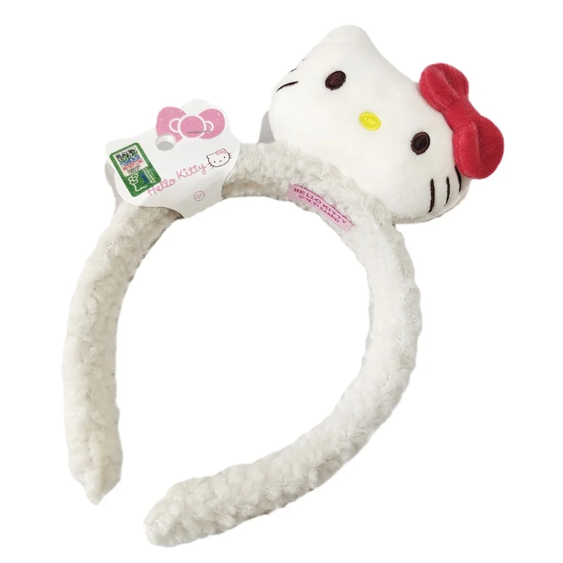 

Плюшевая кукла Hello Kitty, повязка на голову для прически, милая мягкая Милая повязка на голову с сердцем для девочек, аксессуары для волос для д...