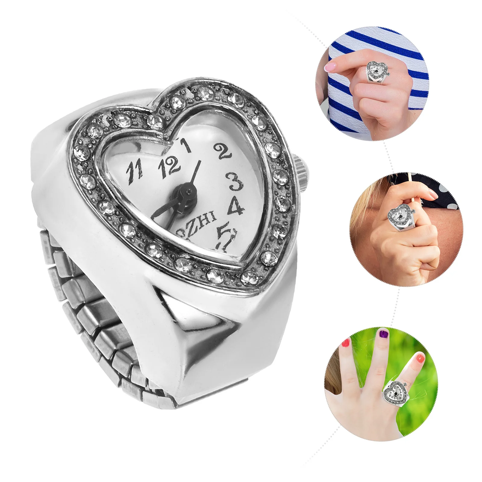 Часы для пальцев Ретро Смарт-часы Кольцо Повседневные Мужчины Женщины Корпус из